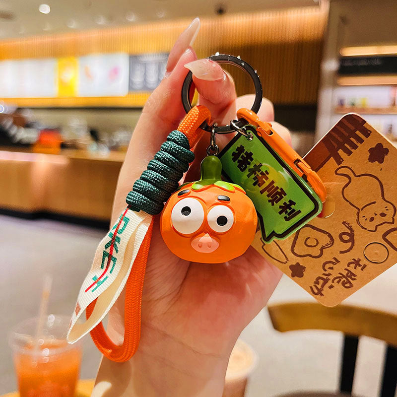 Wholesale Creative Wood Carving Wind Vegetable and Fruit Series Resin Key Chain